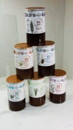 6 Jars of Greek Honey Crete Island ٦ عبوات عسل يوناني مختلفه